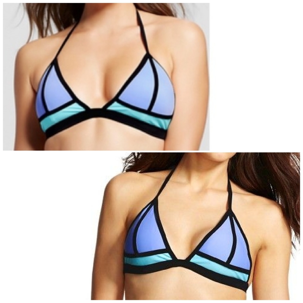 Triangle Colorblock String Bikini Top - Picture 10 of 12